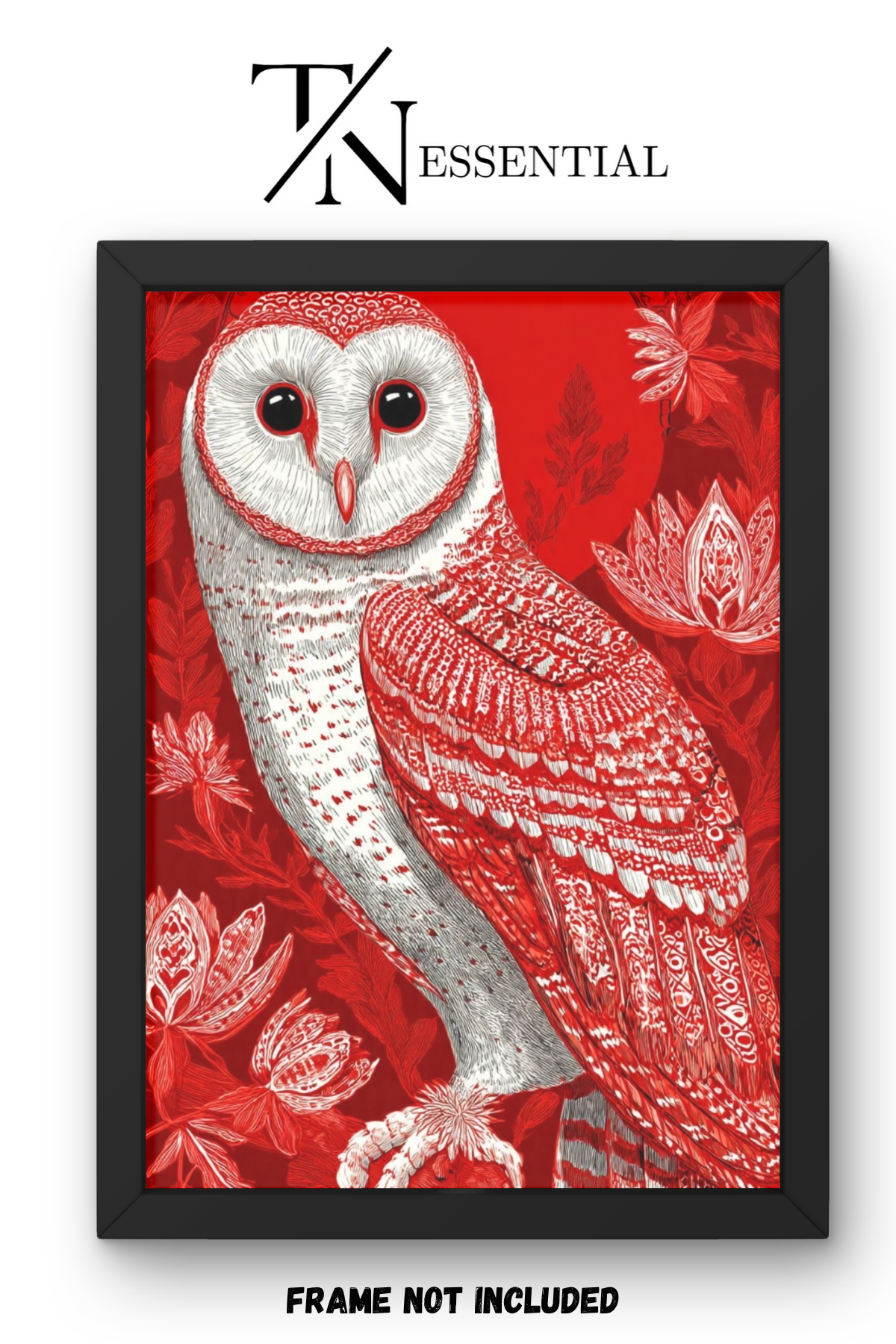 RED OWL FLORAL CANVAS POSTER