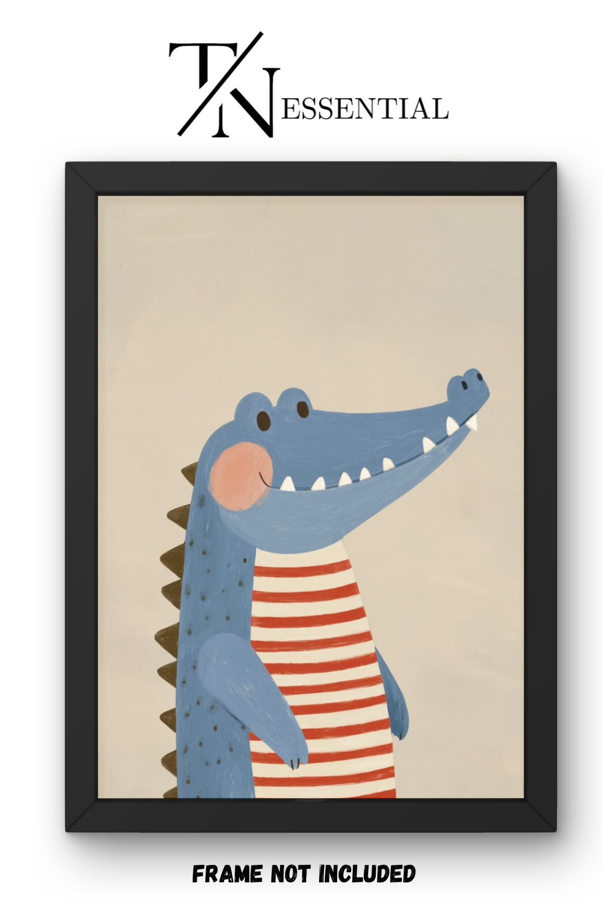 CUTE BLUE CROCODILE CANVAS POSTER