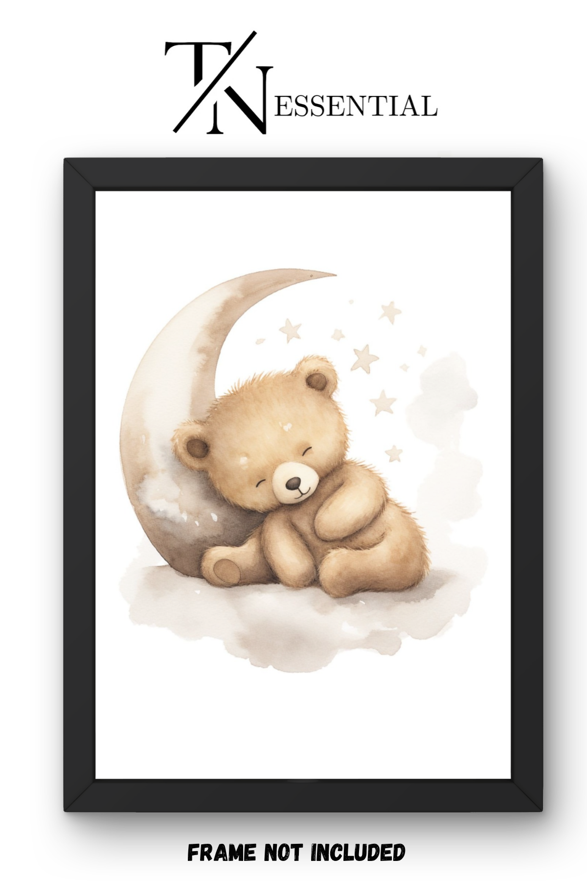 SLEEPY TEDDY MOON CANVAS POSTER