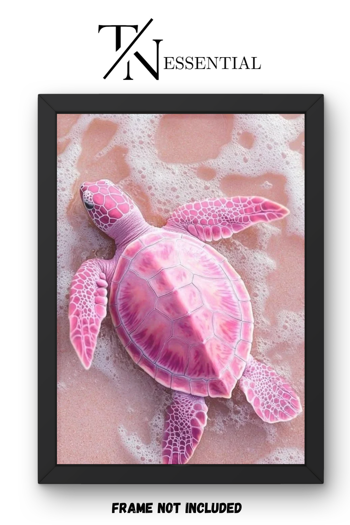 PINK SEA TURTLE CANVAS POSTER