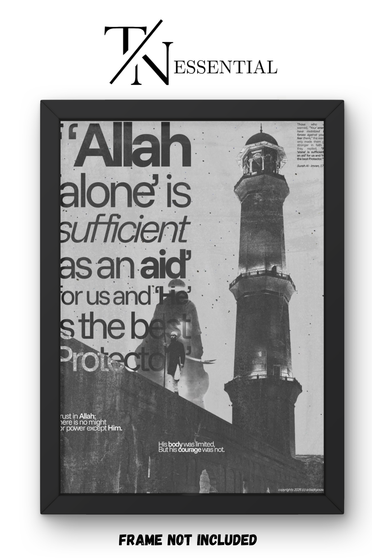 ALLAH ALONE IS SUFFICIENT CANVAS POSTER