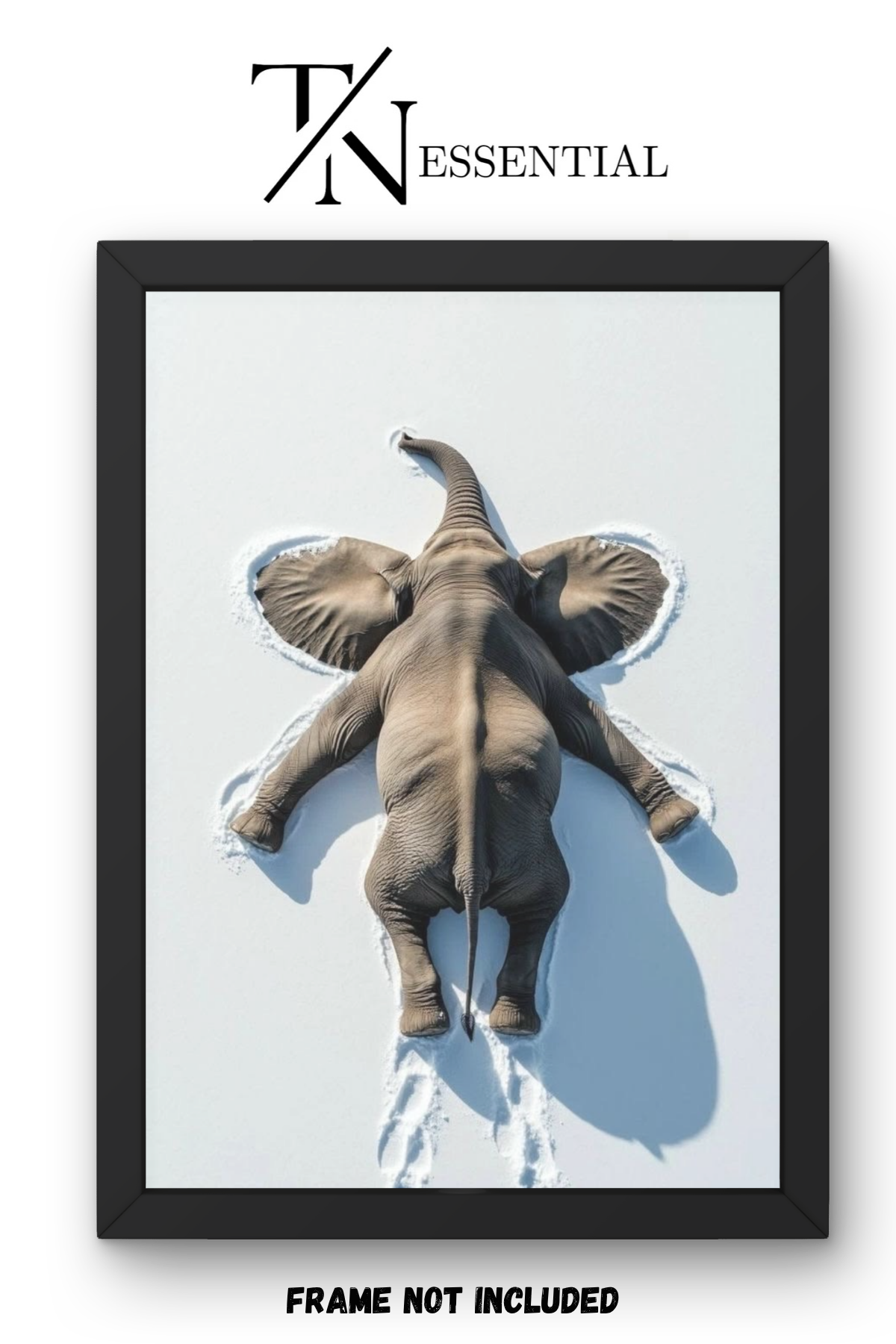 ELEPHANT SNOW ANGEL CANVAS POSTER