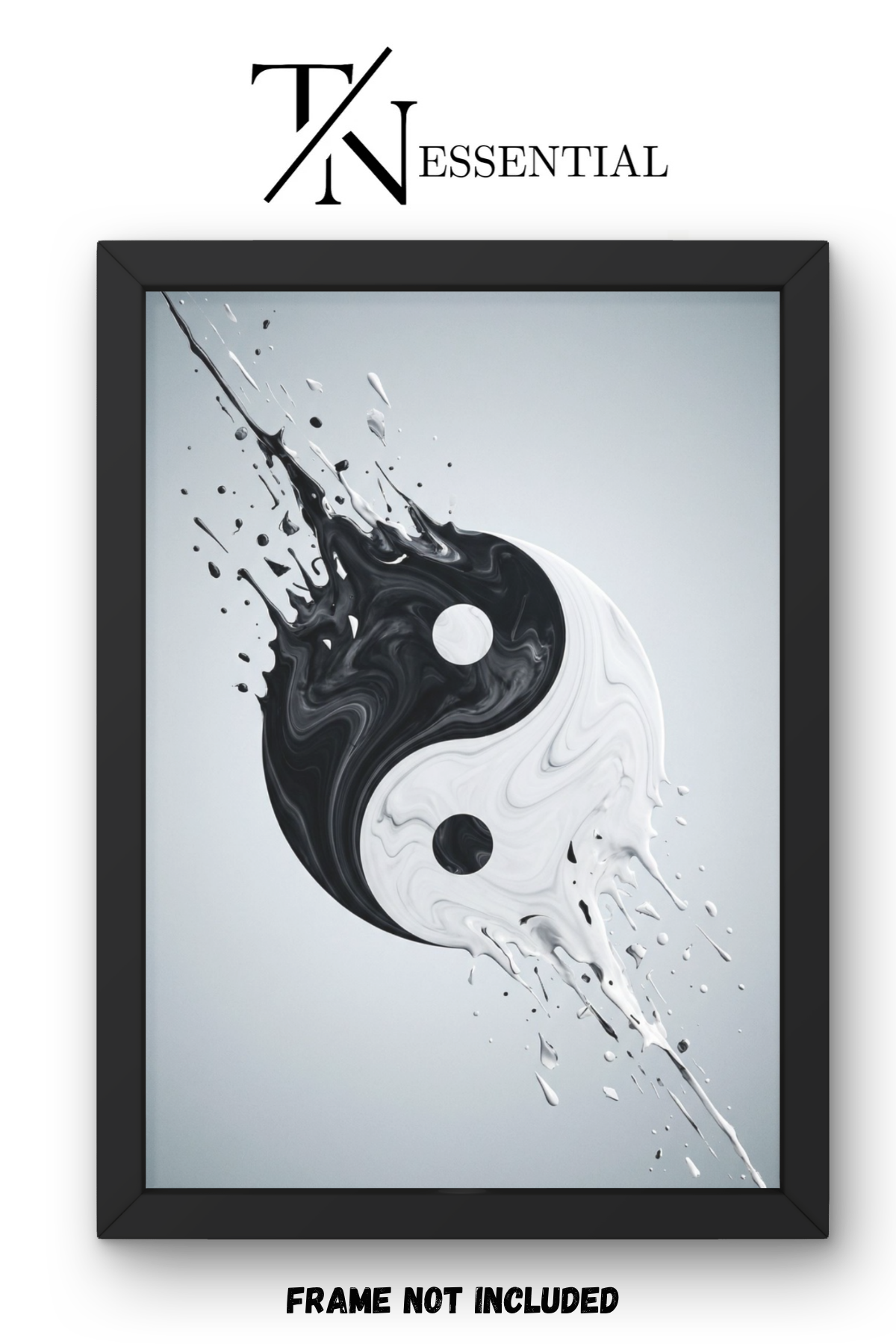 ABSTRACT YIN YANG SPLASH CANVAS POSTER