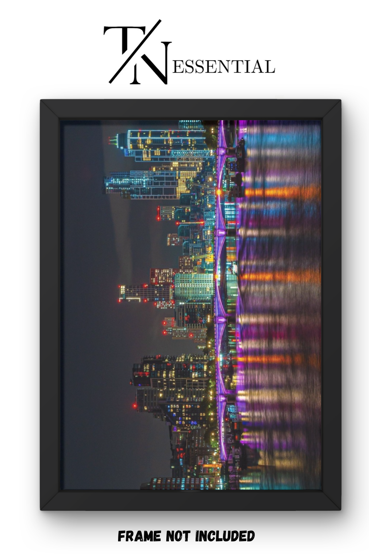 NEON RIVER CITY CANVAS POSTER