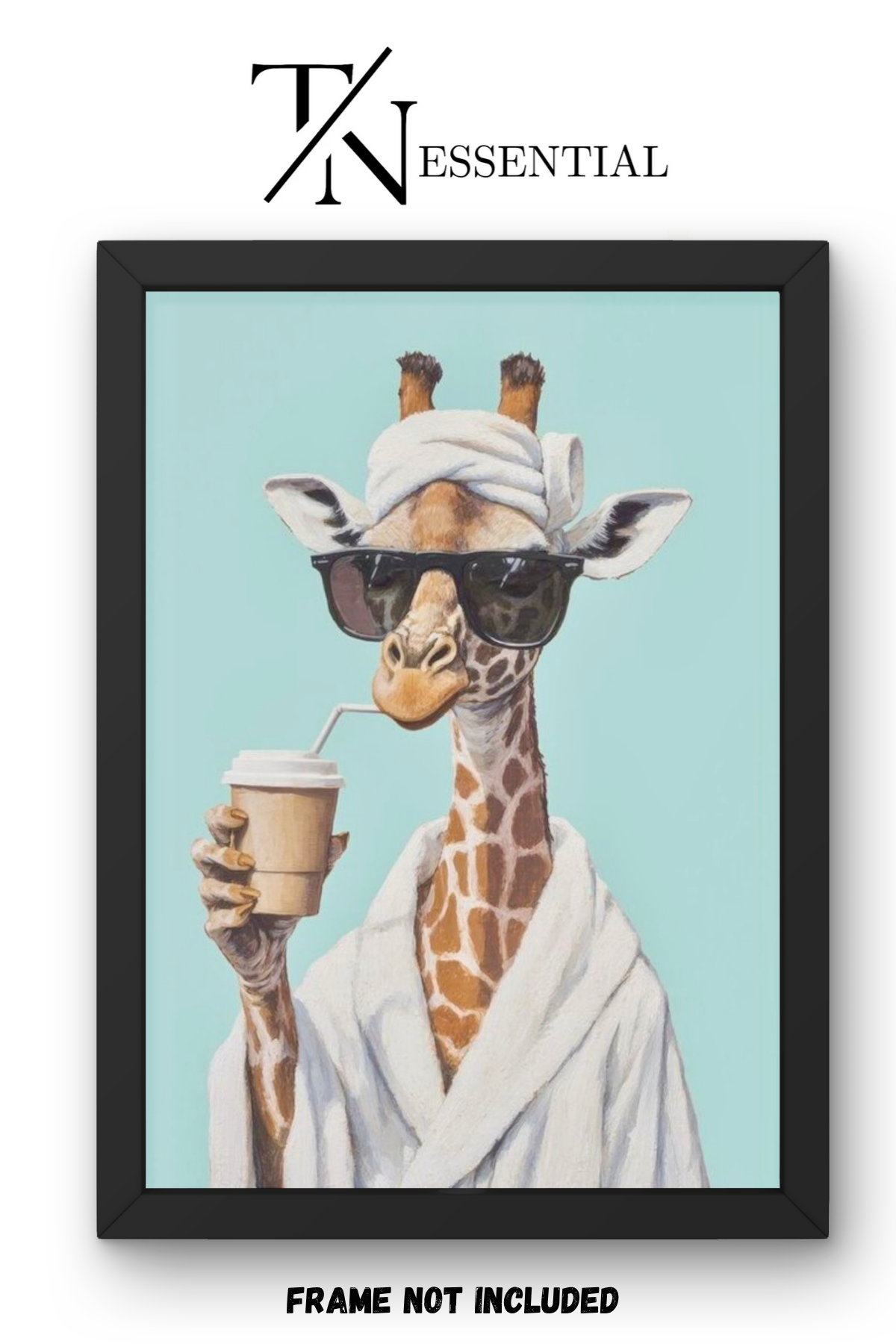 COOL GIRAFFE COFFEE CANVAS POSTER