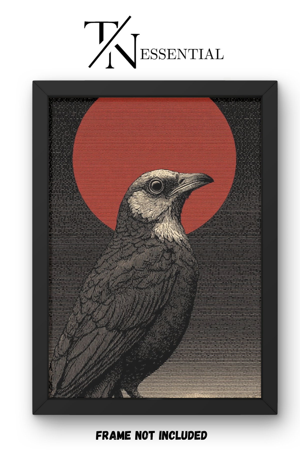 VINTAGE RAVEN PORTRAIT CANVAS POSTER