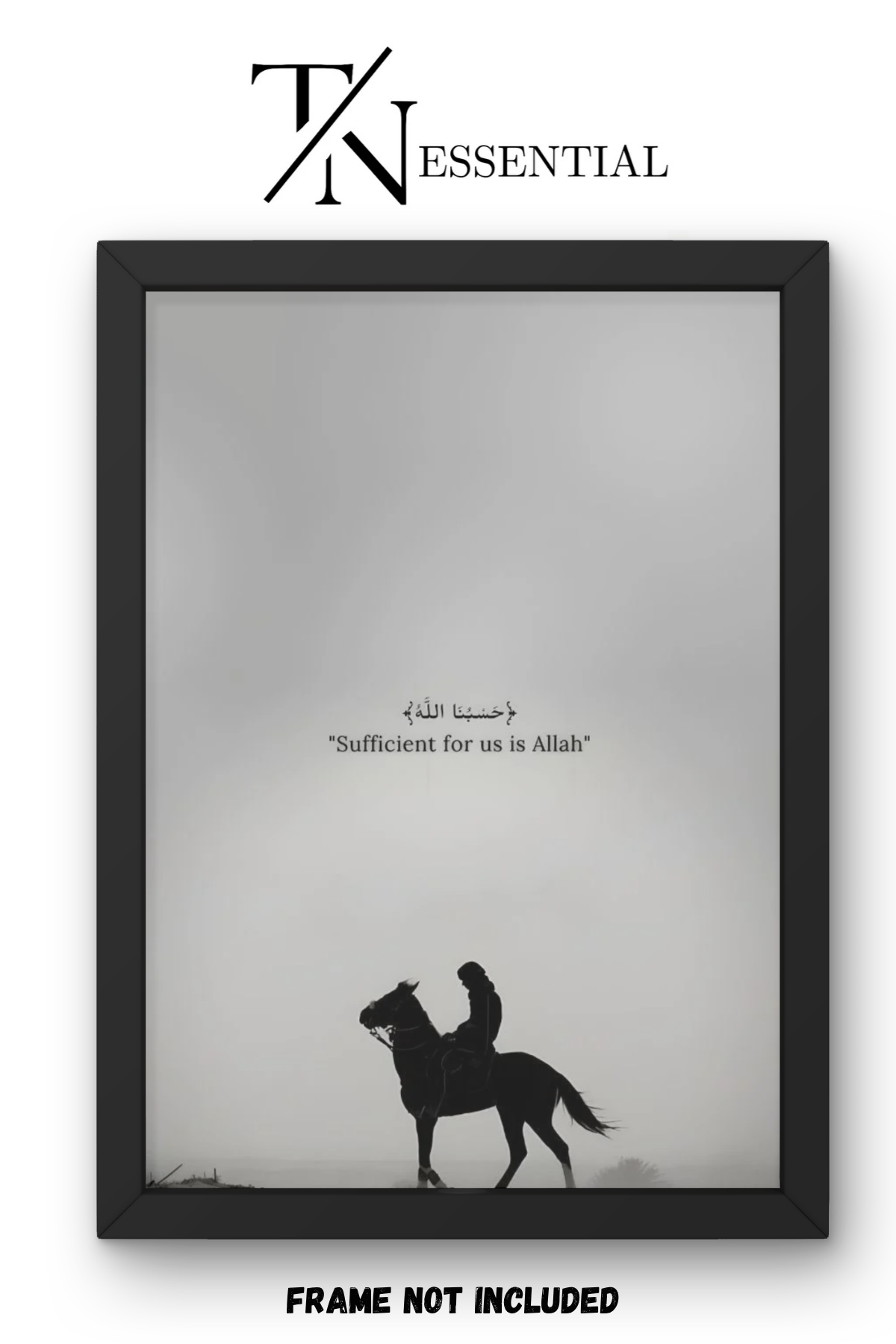 ARABIC CALLIGRAPHY HORSE RIDER CANVAS POSTER