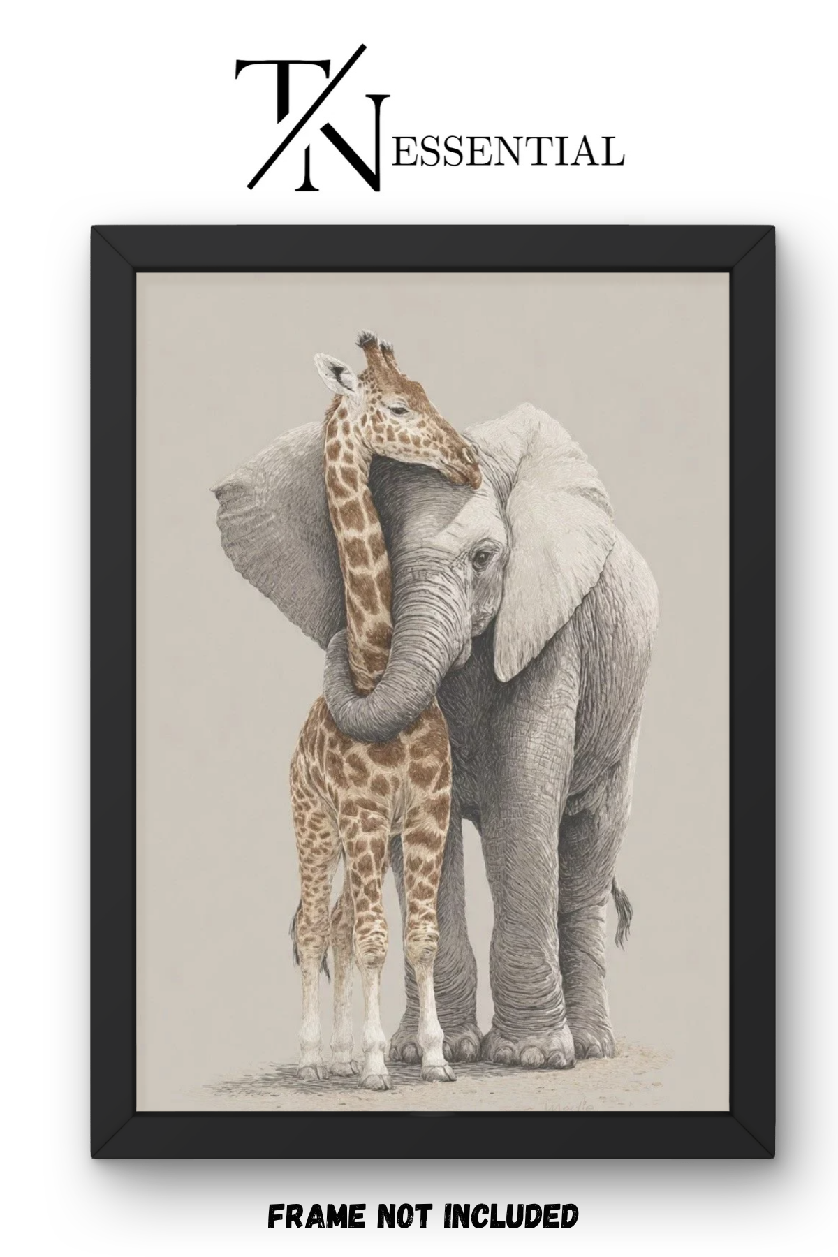 SAFARI ANIMAL LOVE ILLUSTRATION CANVAS POSTER