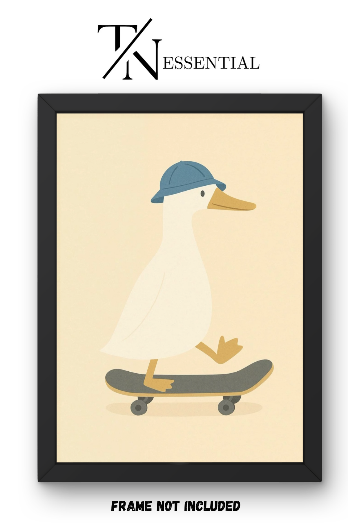 CUTE DUCK ON SKATEBOARD CANVAS POSTER