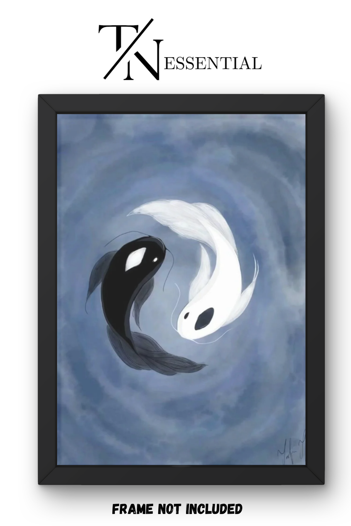 PEACEFUL KOI FISH ABSTRACT CANVAS POSTER