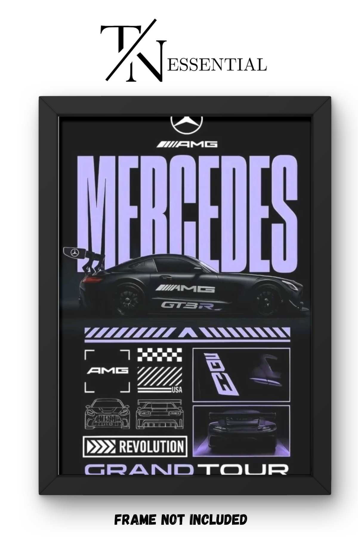 MERCEDES AMG GT3R GRAND TOUR CANVAS POSTER