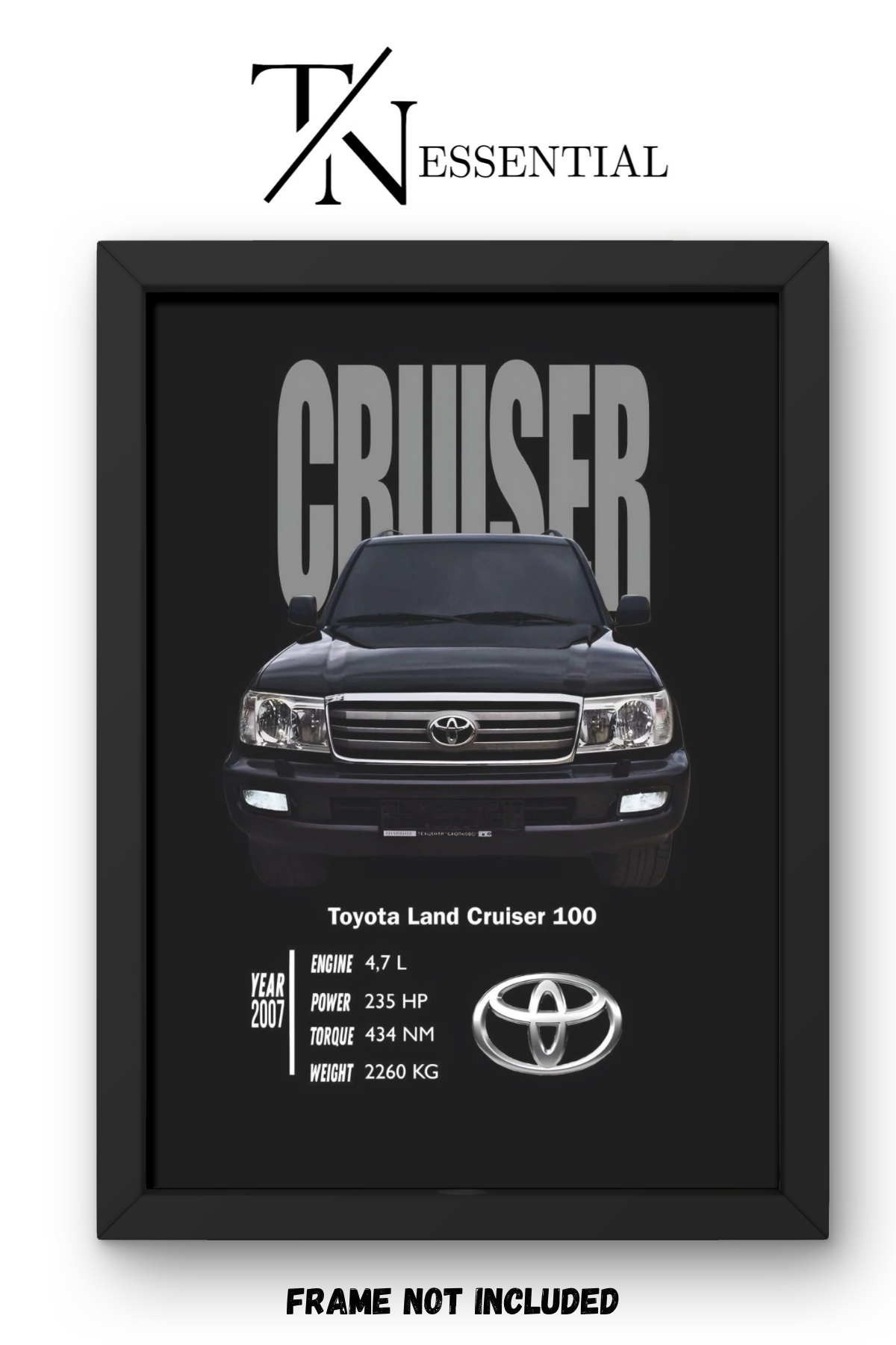 BLACK TOYOTA CRUISER AUTOMOTIVE CANVAS POSTER