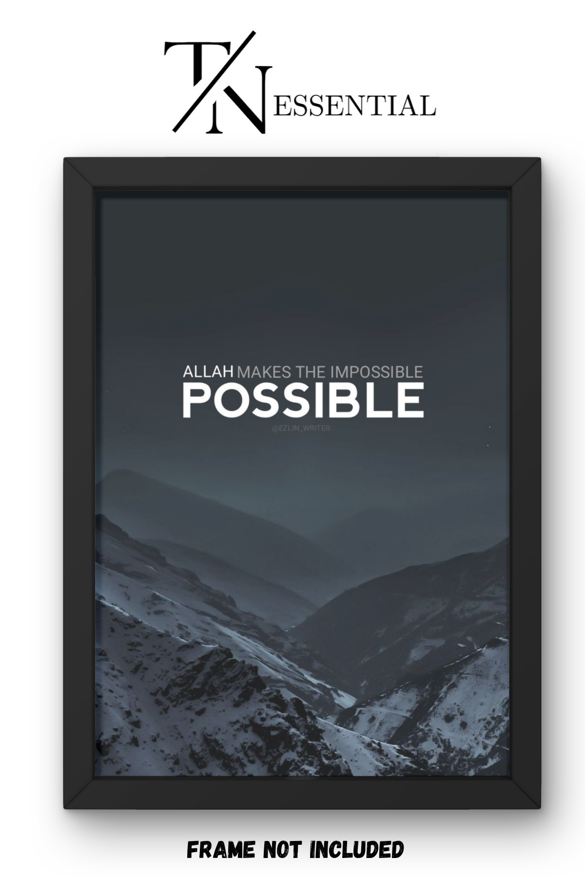ISLAMIC MOUNTAIN FAITH QUOTE CANVAS POSTER