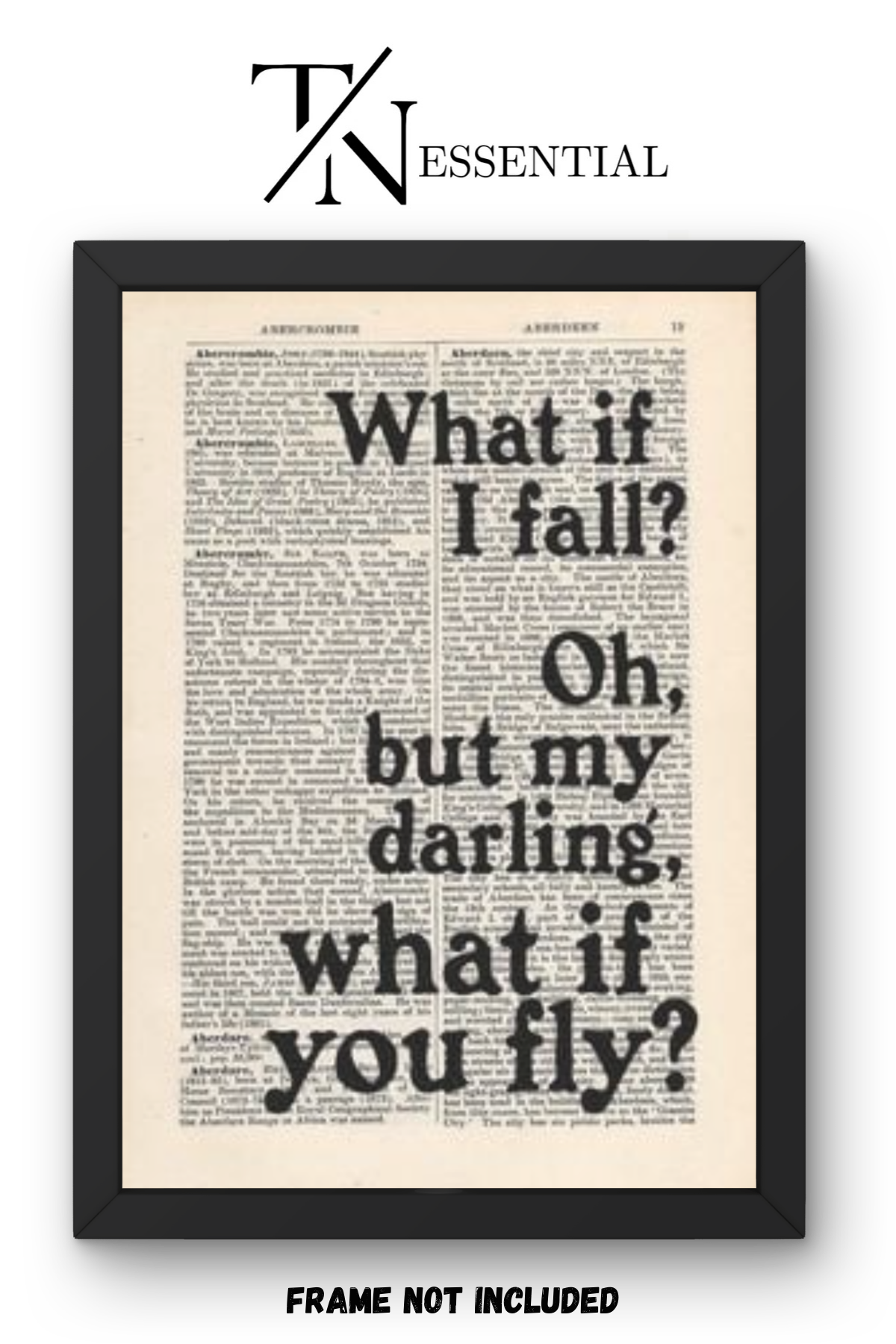 VINTAGE BOOK PAGE MOTIVATIONAL QUOTE CANVAS POSTER