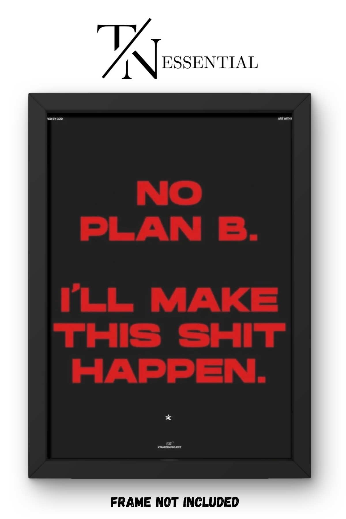NO PLAN B BOLD RED MOTIVATION CANVAS POSTER