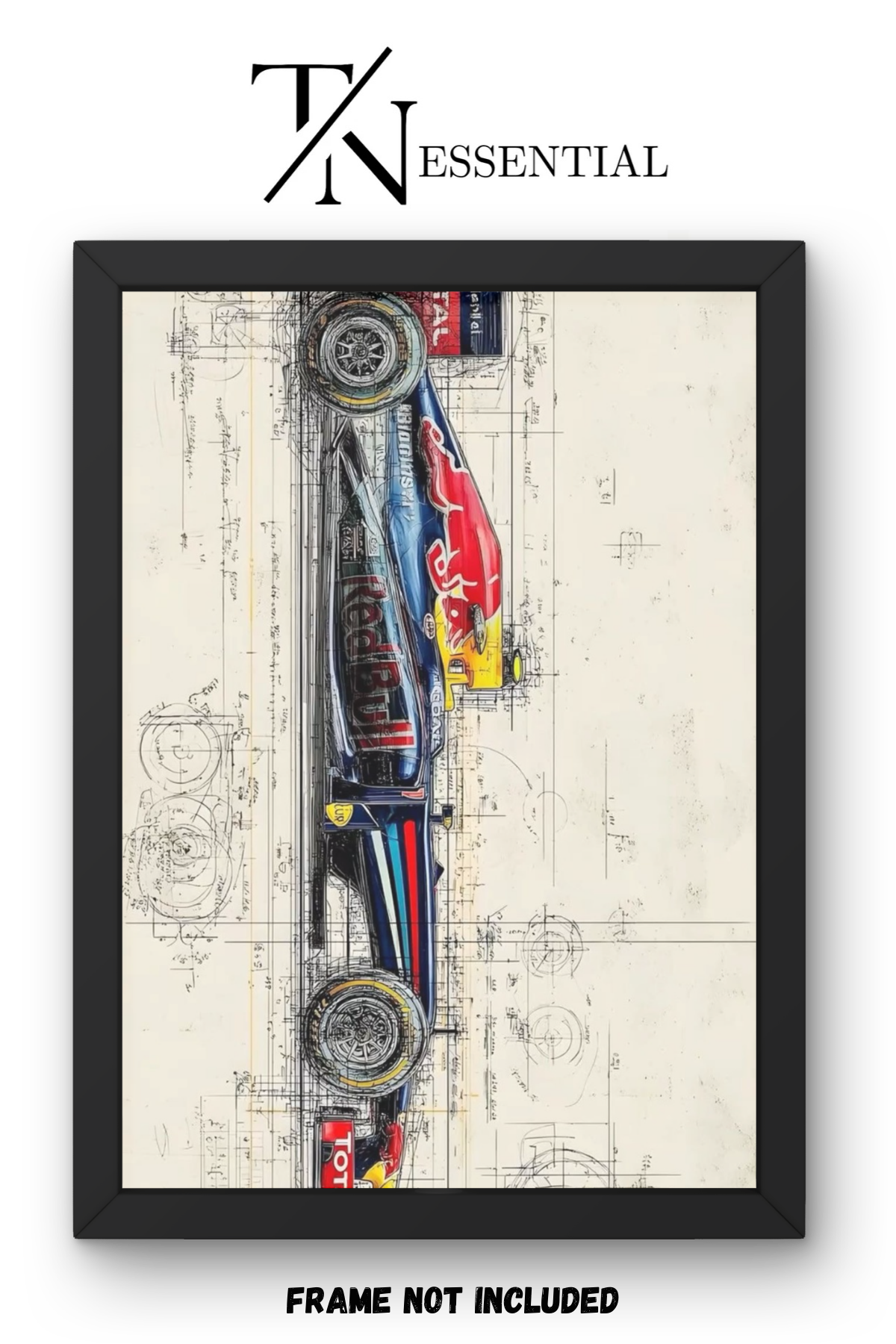 MAX VERSTAPPEN RED BULL GRAND PRIX SPEED BLUEPRINT ART CANVAS POSTER