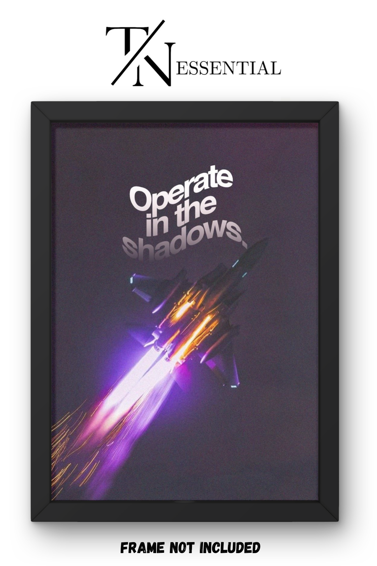 OPERATE IN THE SHADOWS NIGHT FLIGHT MILITARY JET CANVAS POSTER