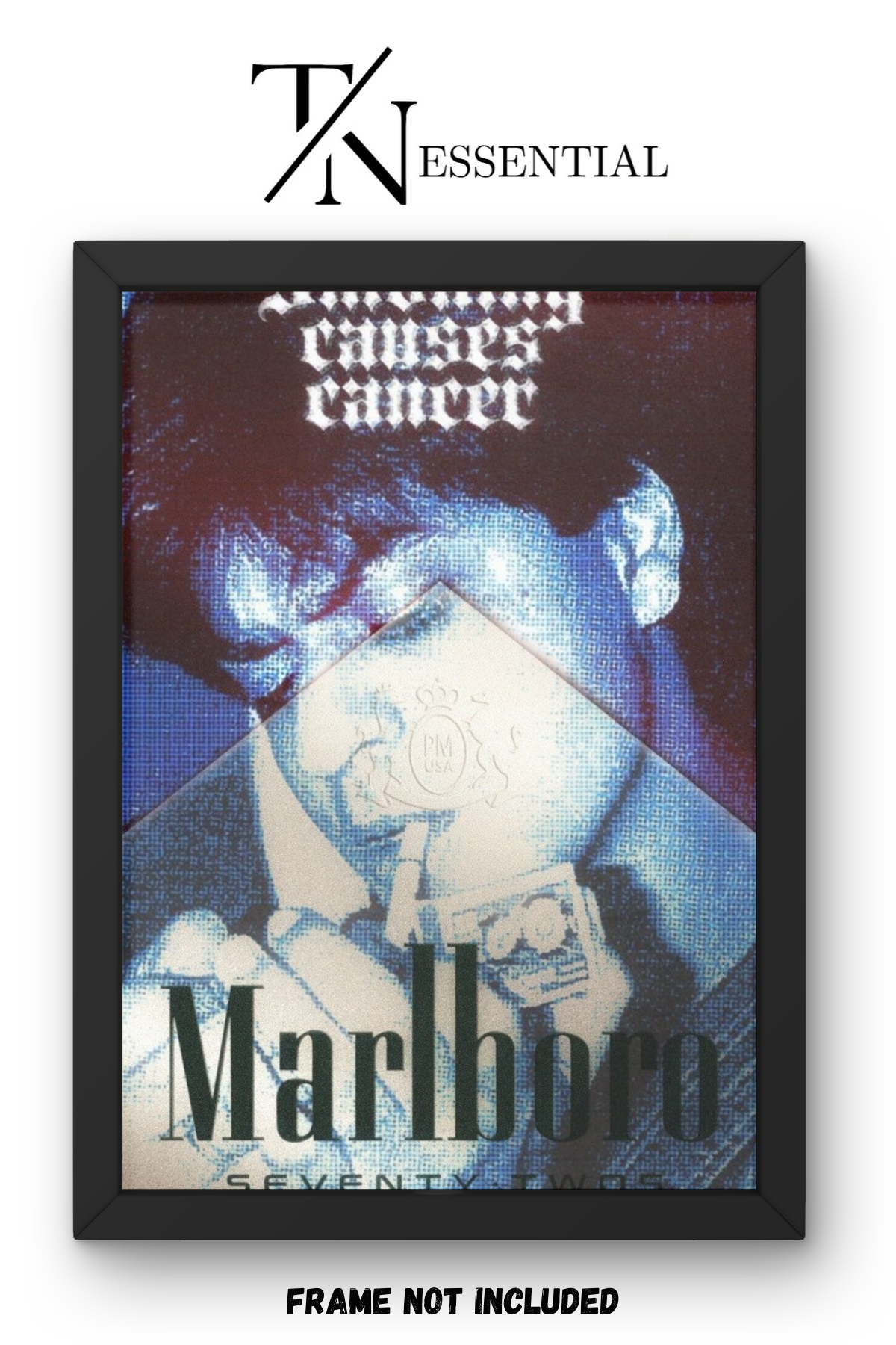 MARLBORO SEVENTY TWO RETRO SMOKING WARNING AESTHETIC CANVAS POSTER