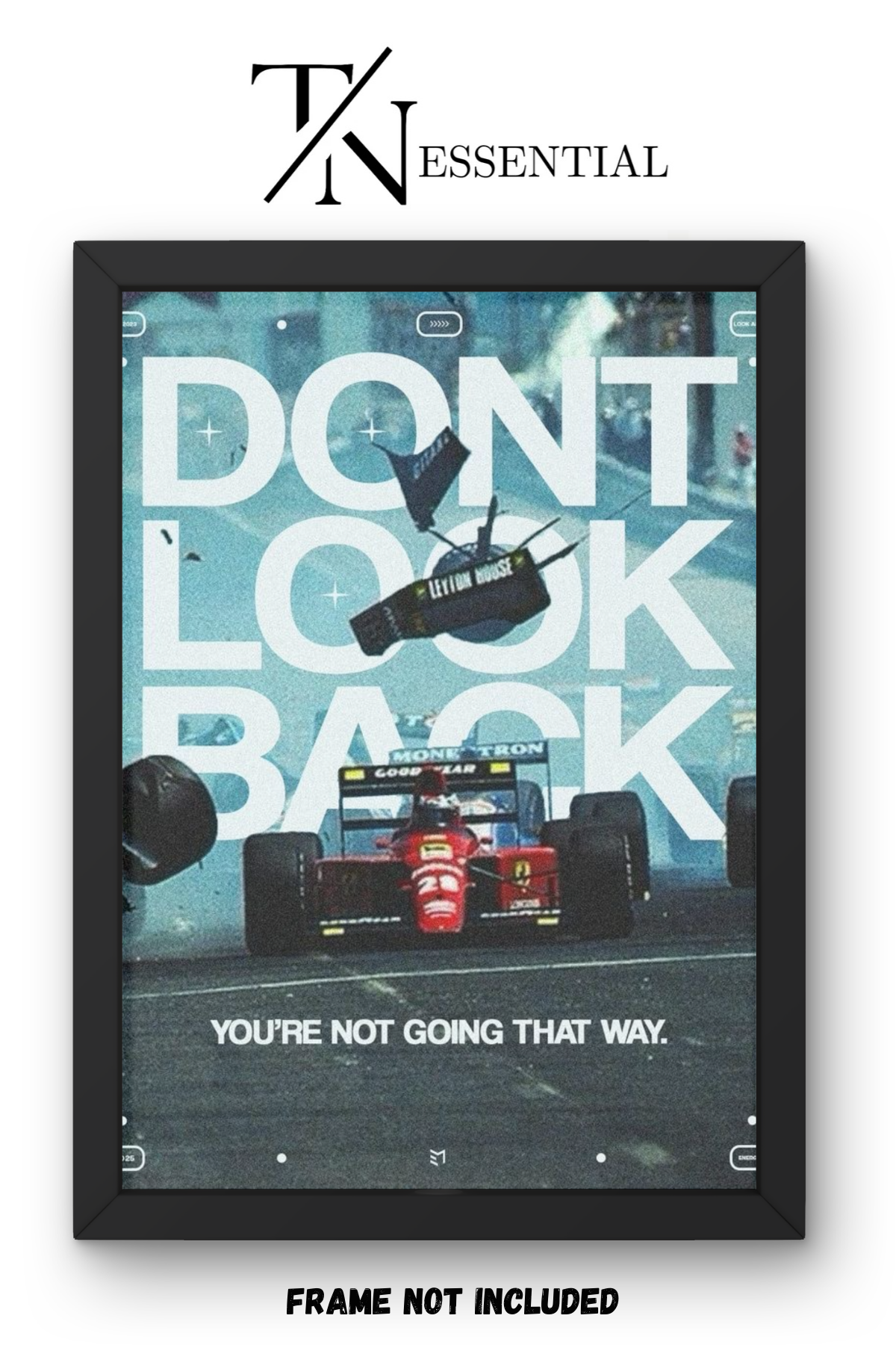 DON’T LOOK BACK ICONIC F1 CRASH CANVAS POSTER