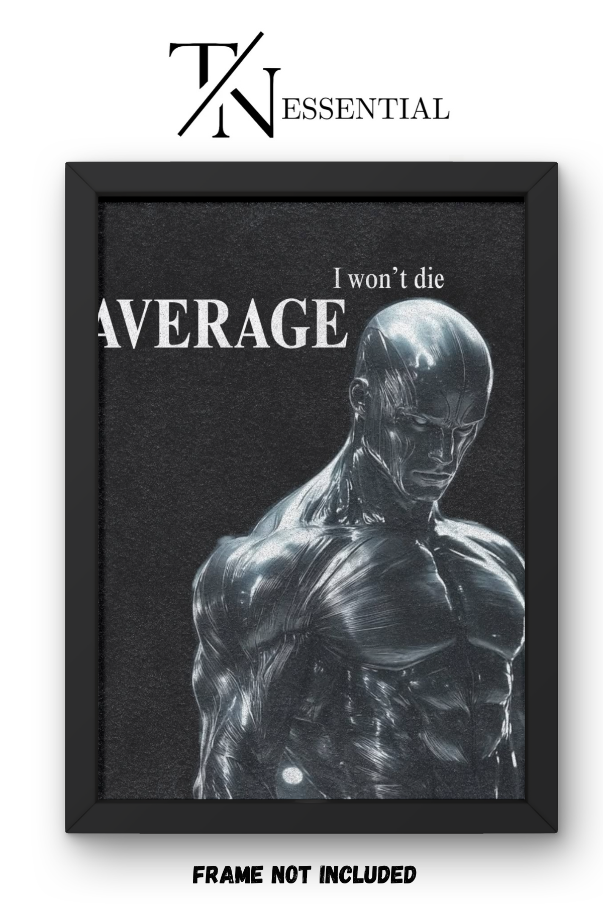 I WON’T DIE AVERAGE ELITE MINDSET SILVER BODY DISCIPLINE CANVAS POSTER