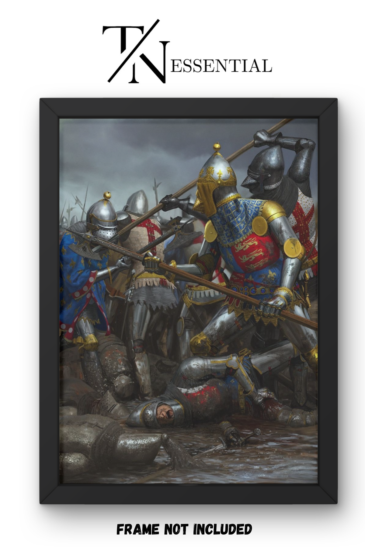 MEDIEVAL KNIGHT BATTLE CLASH STEEL AND HONOR WAR SCENE CANVAS POSTER