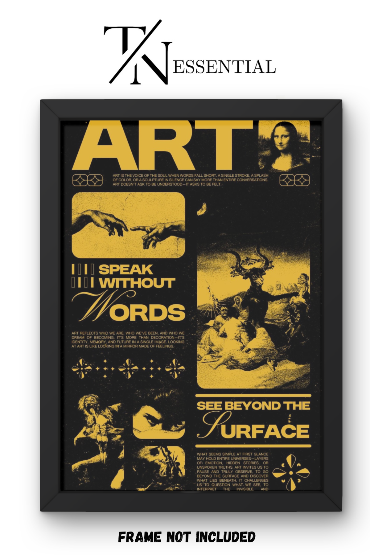 SPEAK WITHOUT WORDS CLASSICAL ART COLLAGE AESTHETIC VINTAGE DESIGN CANVAS POSTER