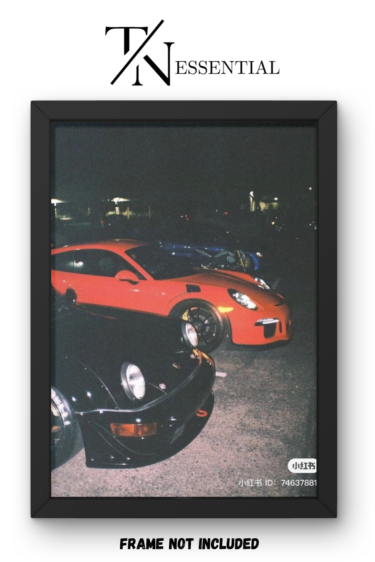 PORSCHE 911 NIGHT CAR MEET AESTHETIC CANVAS POSTER