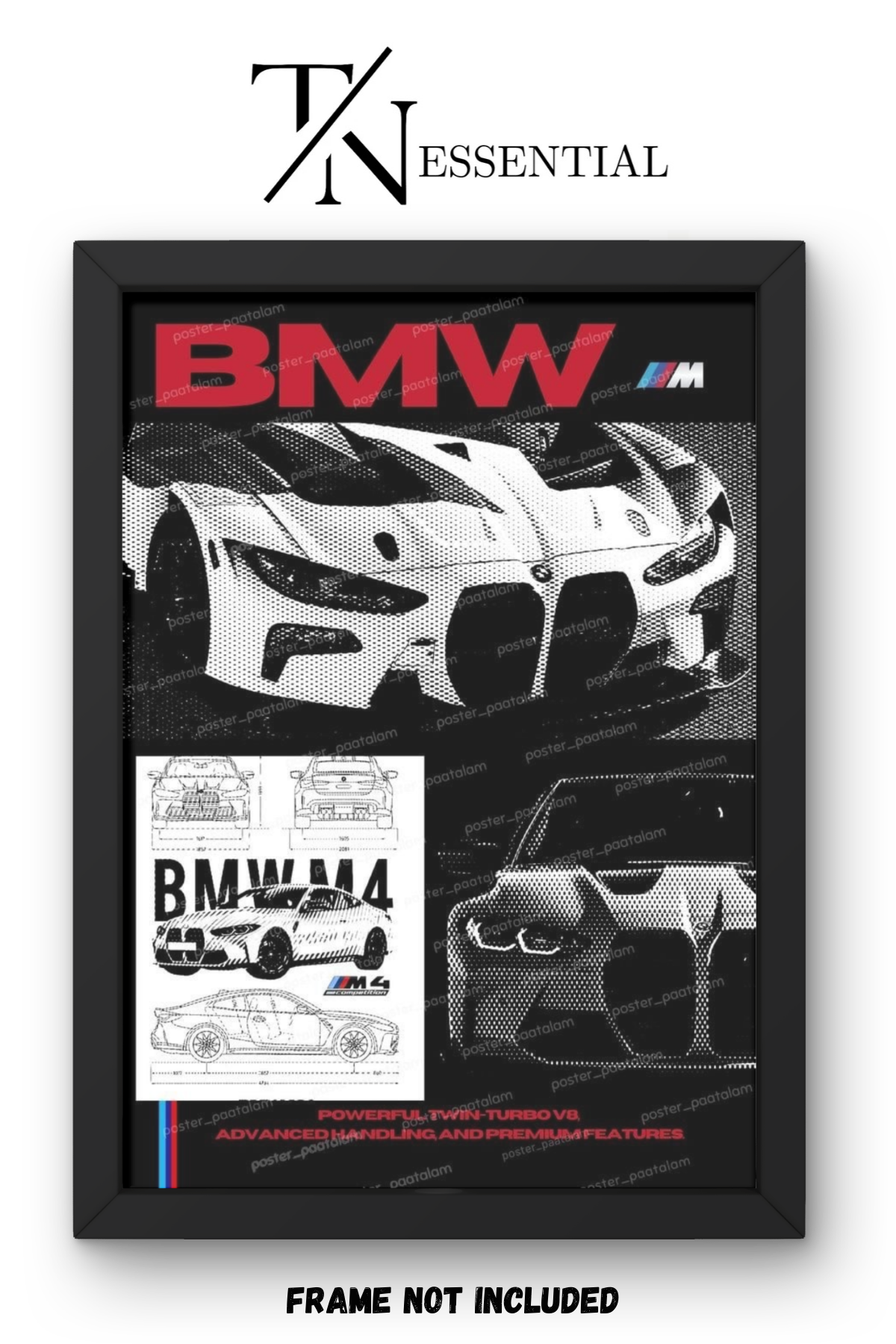 BMW M4 PERFORMANCE MACHINE CANVAS POSTER