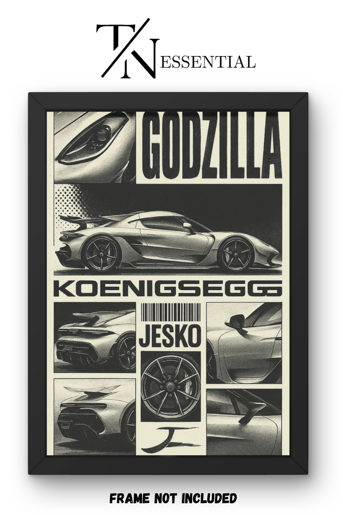 KOENIGSEGG JESKO HYPERCAR COLLAGE CANVAS POSTER