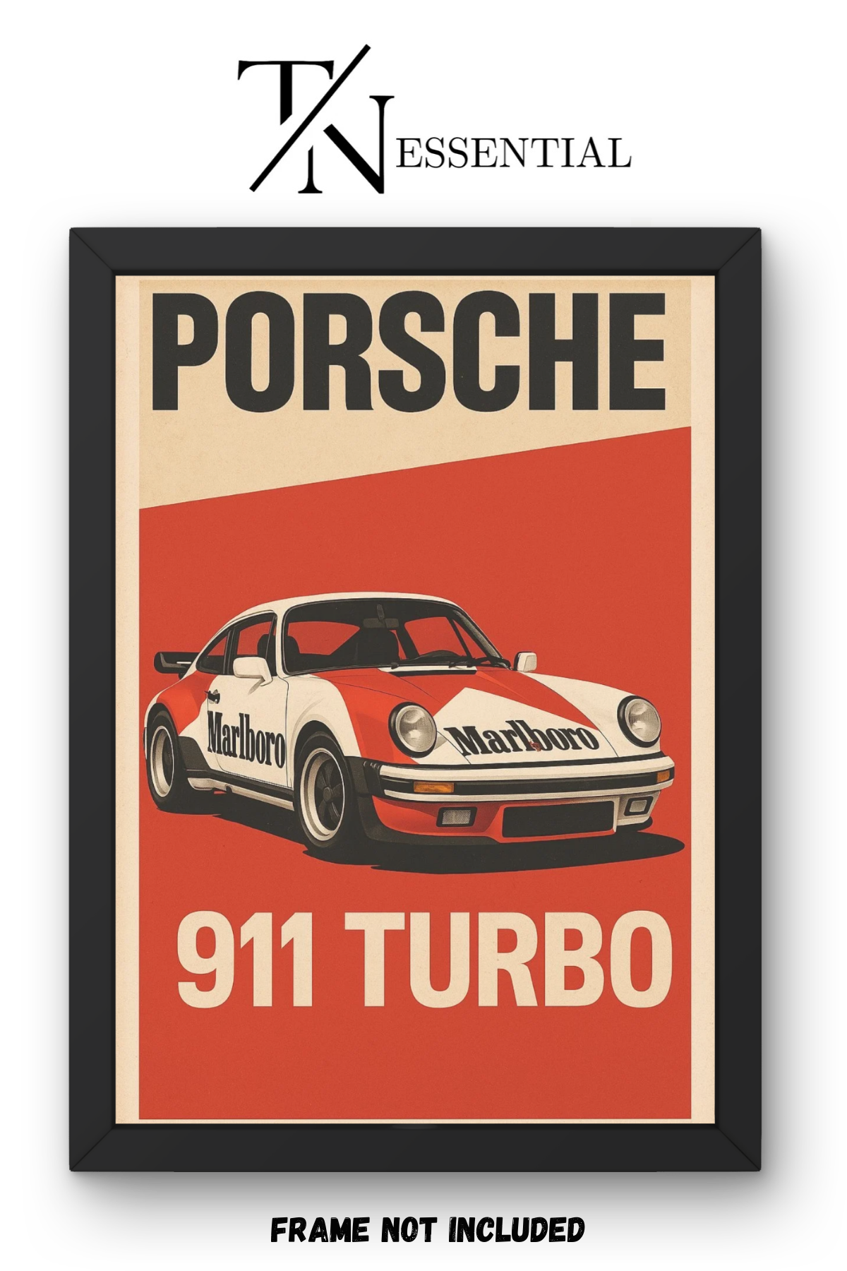 PORSCHE 911 TURBO CLASSIC RACING CANVAS POSTER