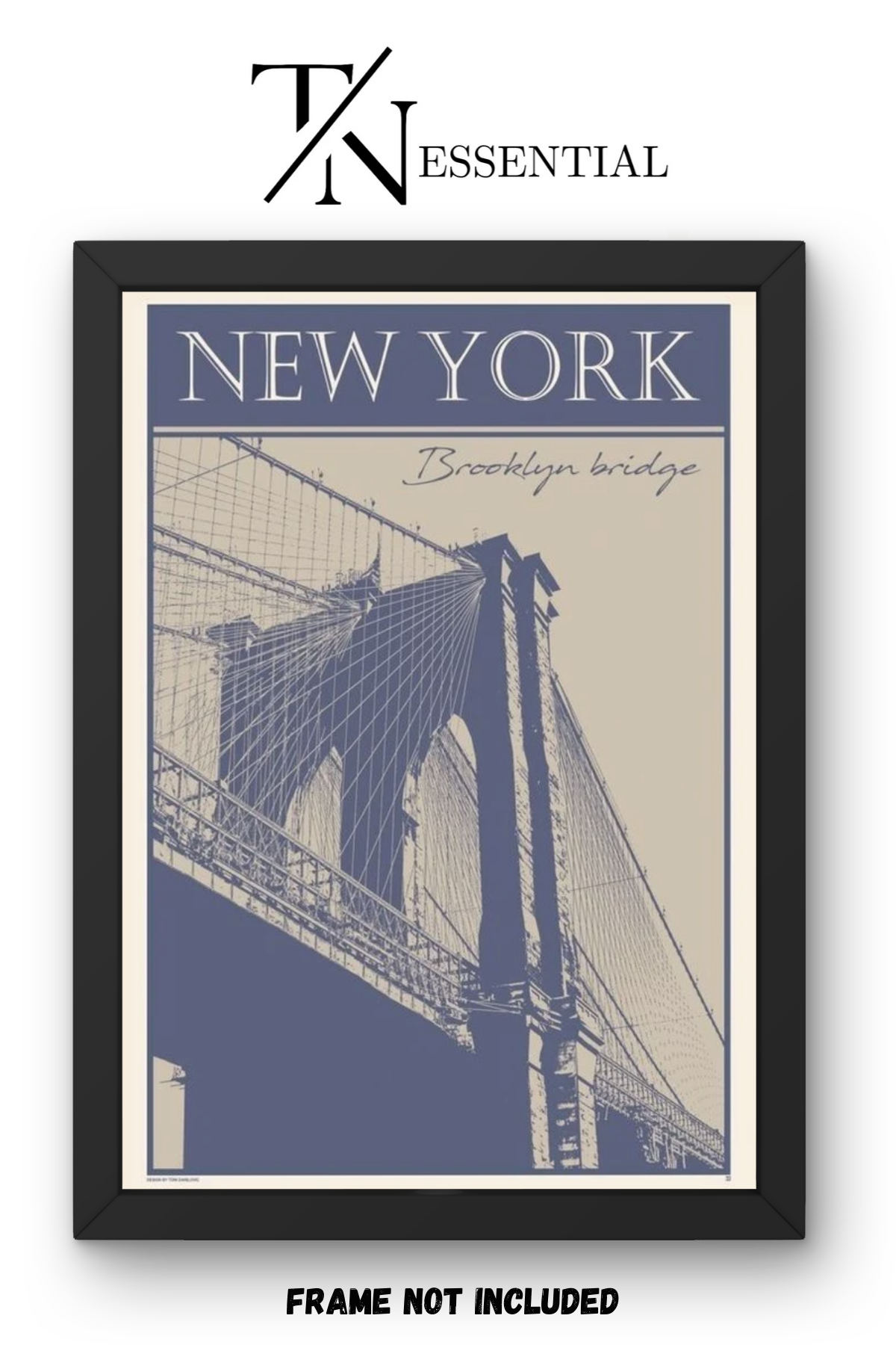 NEW YORK BROOKLYN BRIDGE VINTAGE TRAVEL CANVAS POSTER