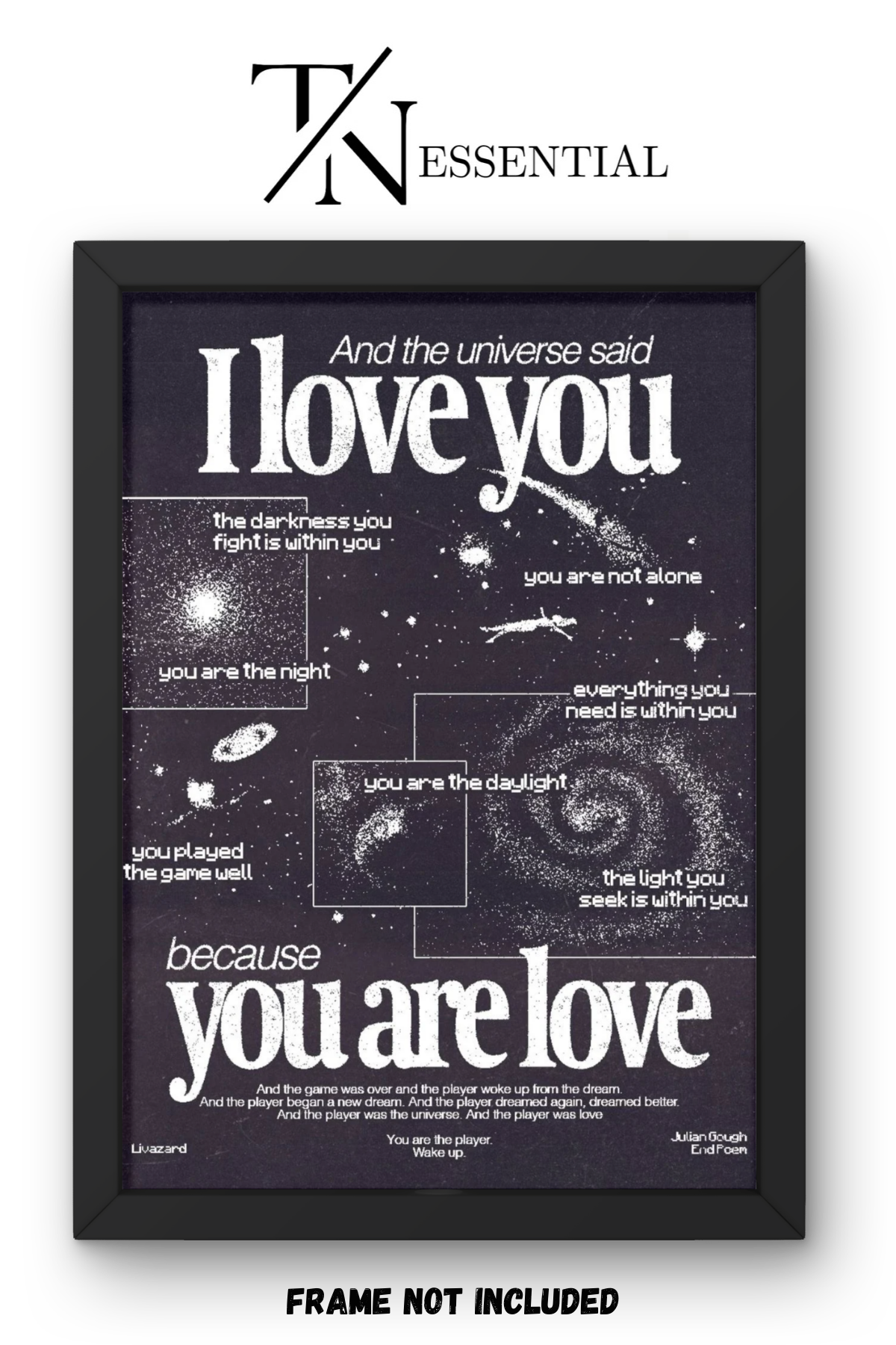 COSMIC LOVE QUOTE GALAXY ART CANVAS POSTER
