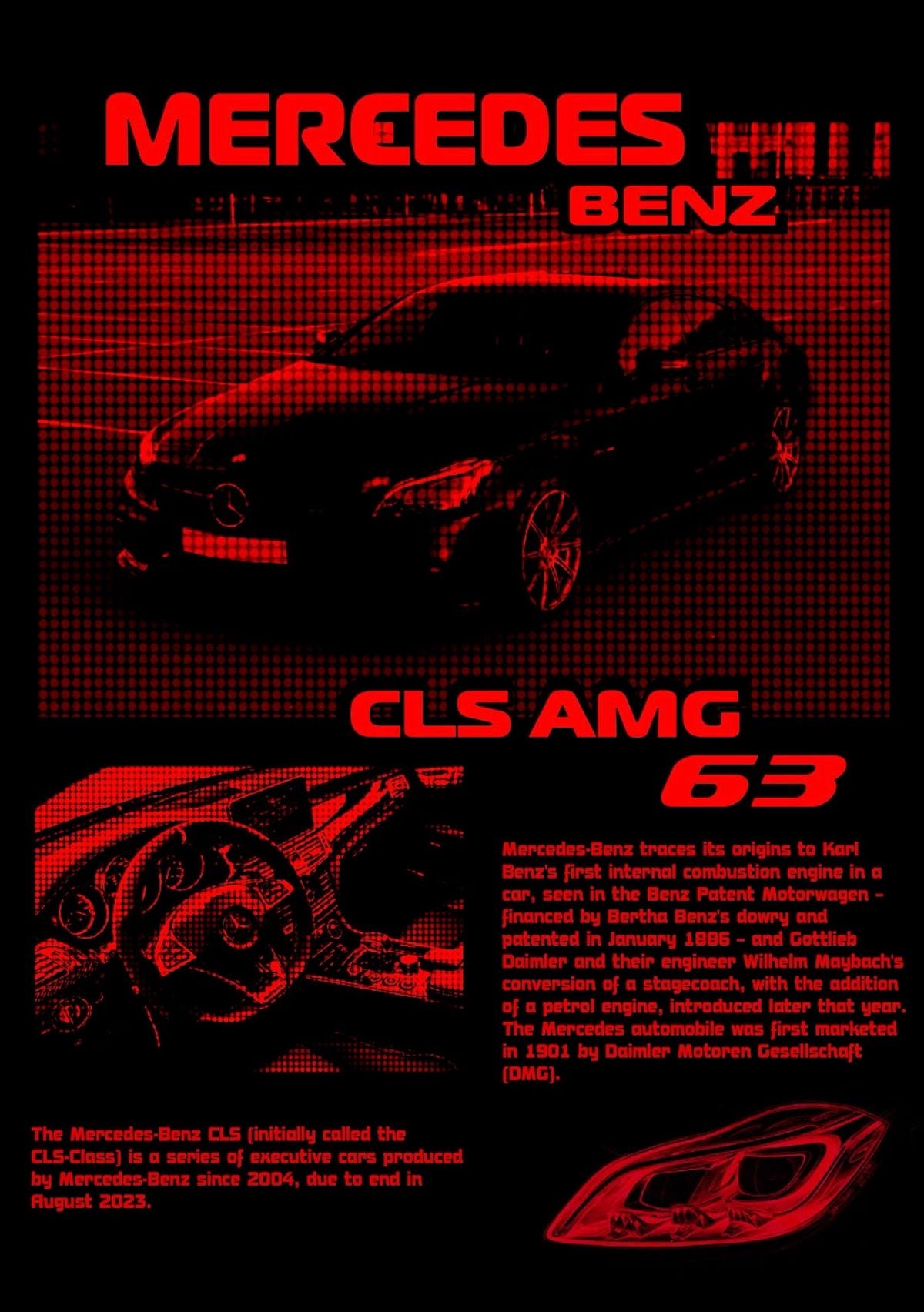MERCEDES BENZ PERFORMANCE CAR CANVAS POSTER
