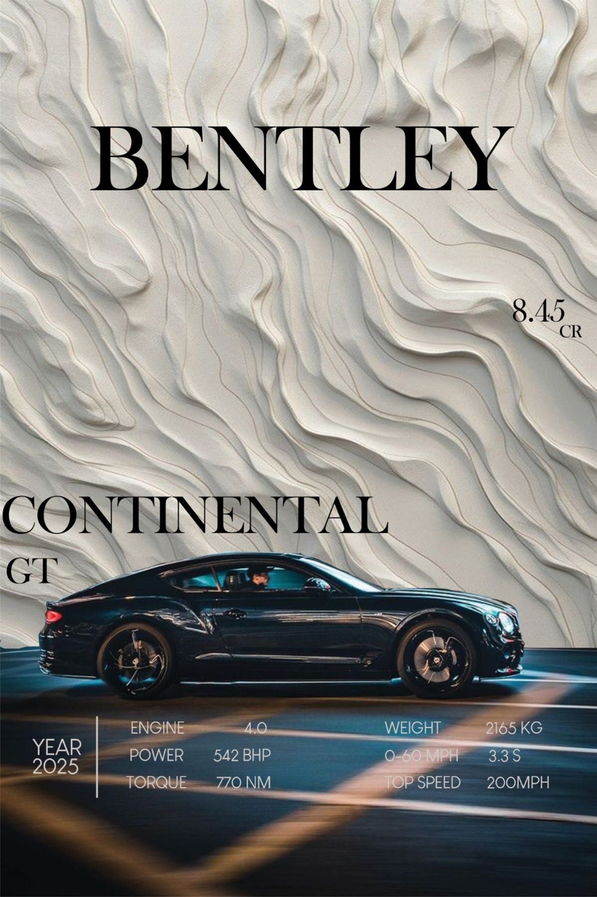 BENTLEY CONTINENTAL GT LUXURY CANVAS POSTER