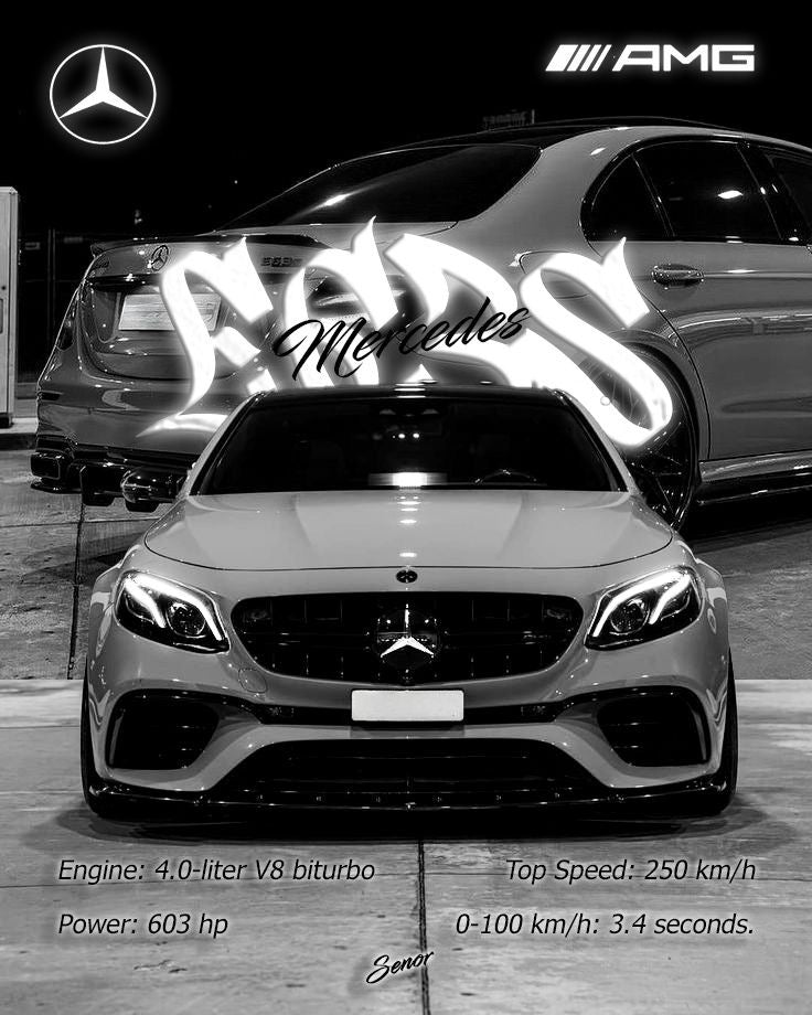 MERCEDES E63S V8 BITURBO CANVAS POSTER