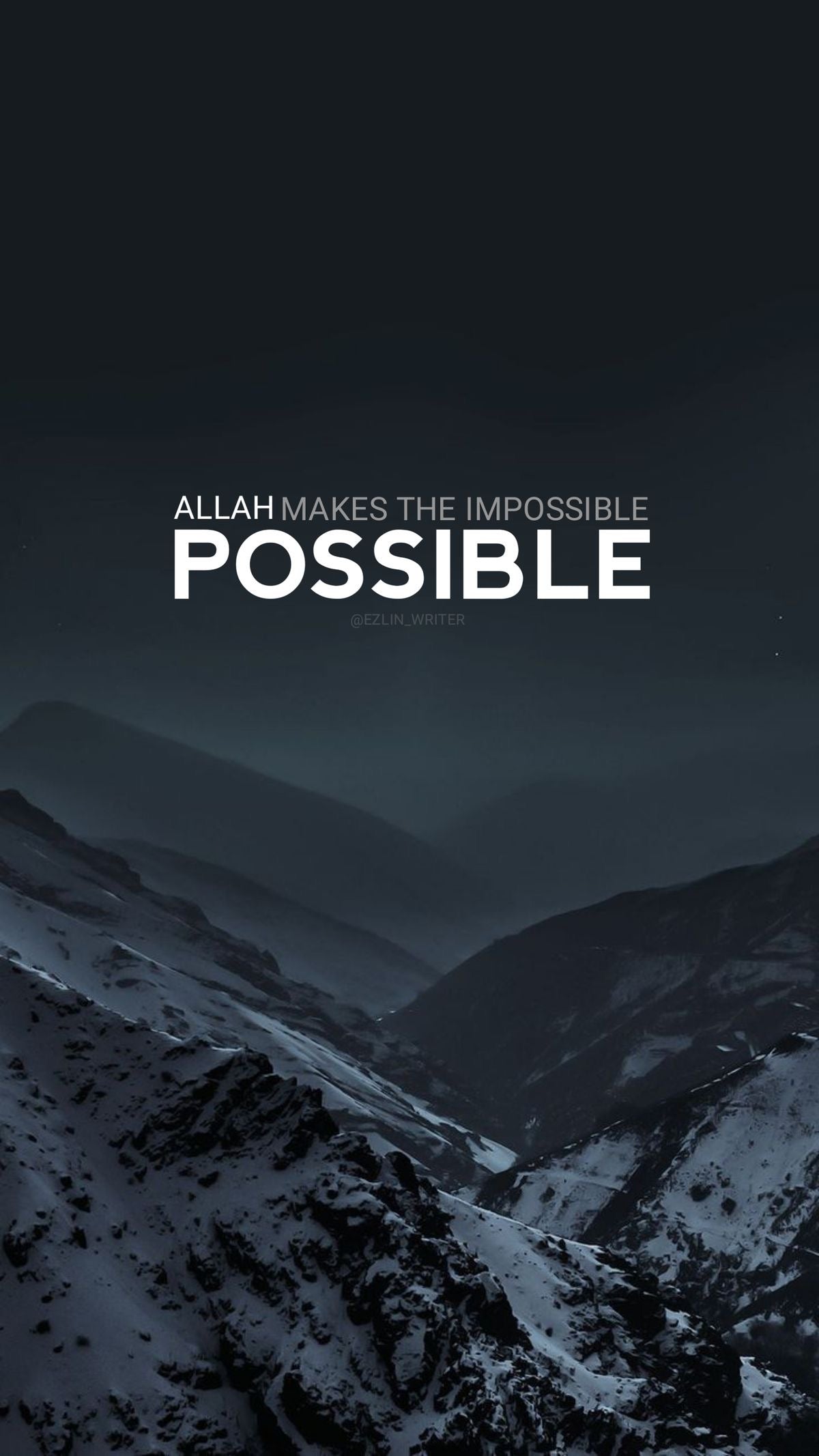 ISLAMIC MOUNTAIN FAITH QUOTE CANVAS POSTER