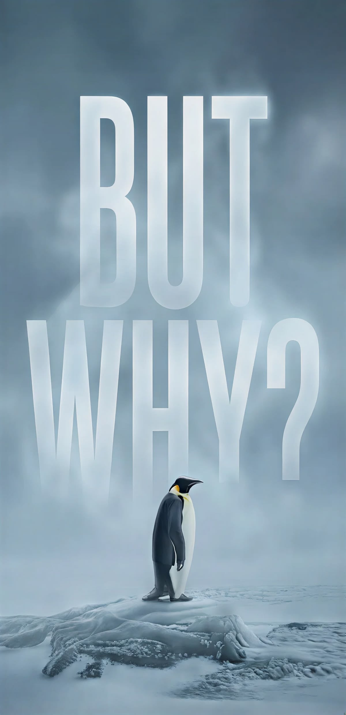 EXISTENTIAL PENGUIN SNOW CANVAS POSTER