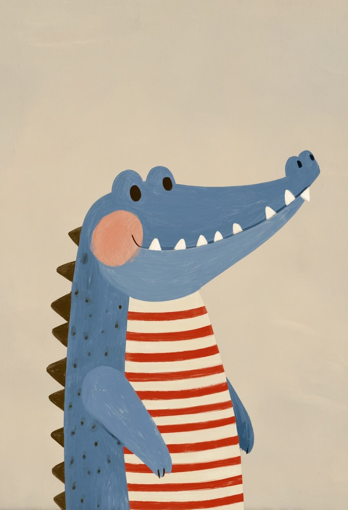 CUTE BLUE CROCODILE CANVAS POSTER