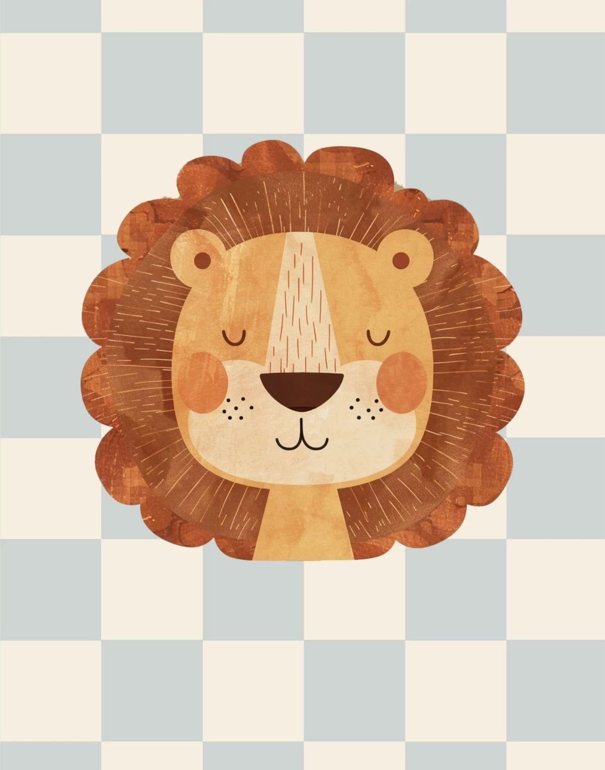 CUTE LION FACE CANVAS POSTER