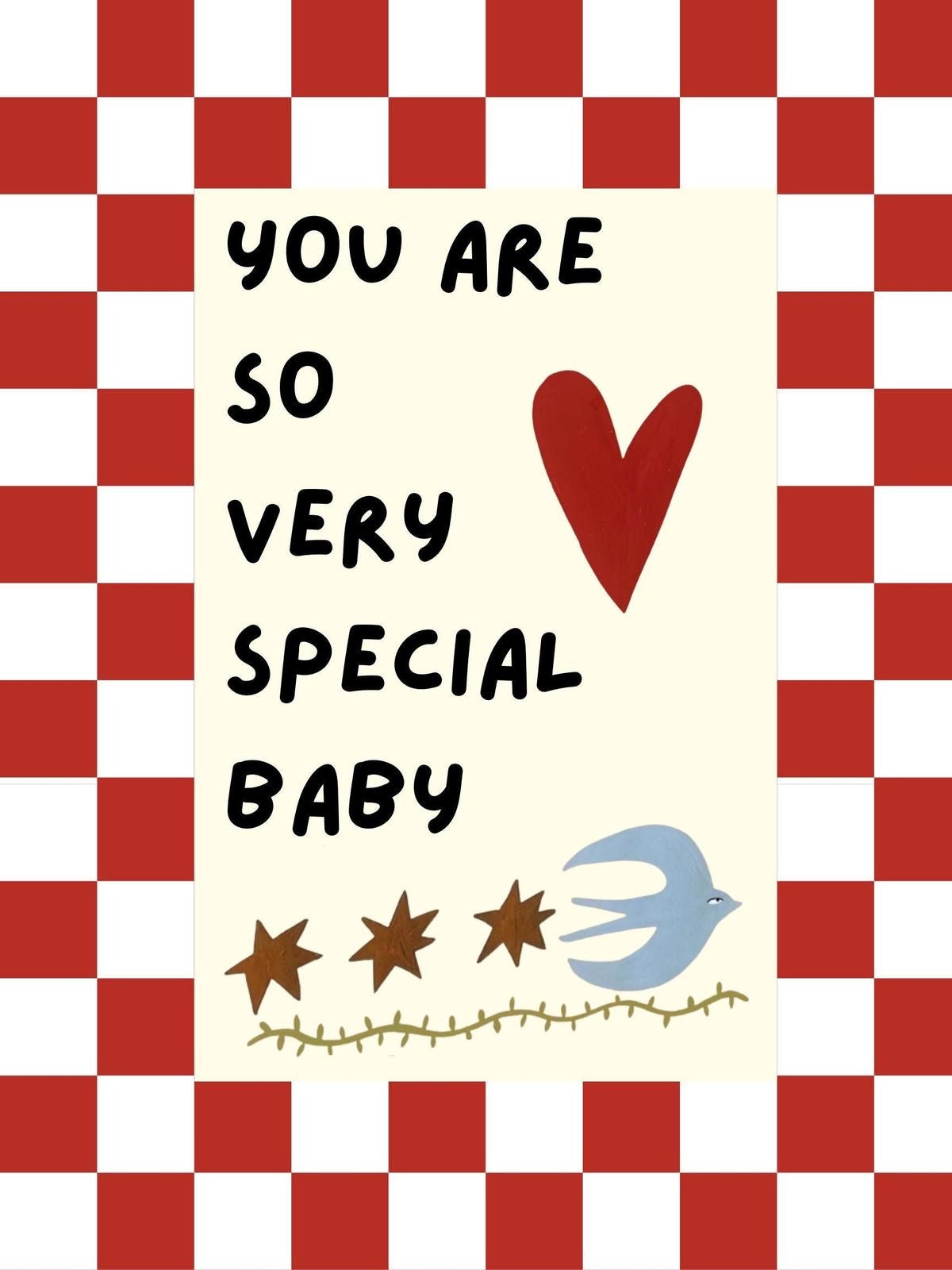RED CHECKERBOARD LOVE CANVAS POSTER