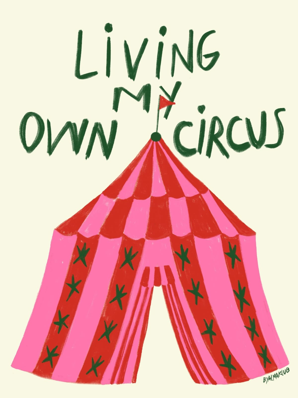 PINK CIRCUS TENT QUOTE CANVAS POSTER