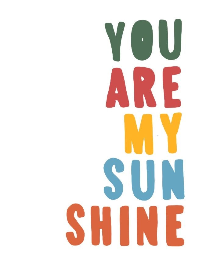 SUNSHINE QUOTE NURSERY CANVAS POSTER