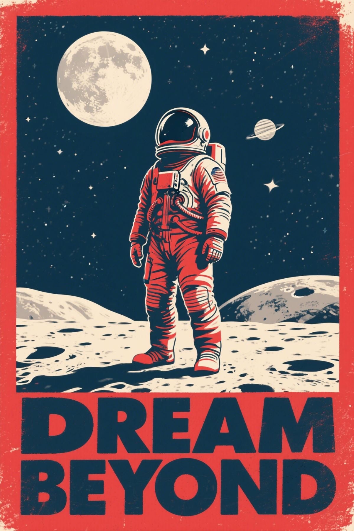 RETRO SPACE DREAM CANVAS POSTER