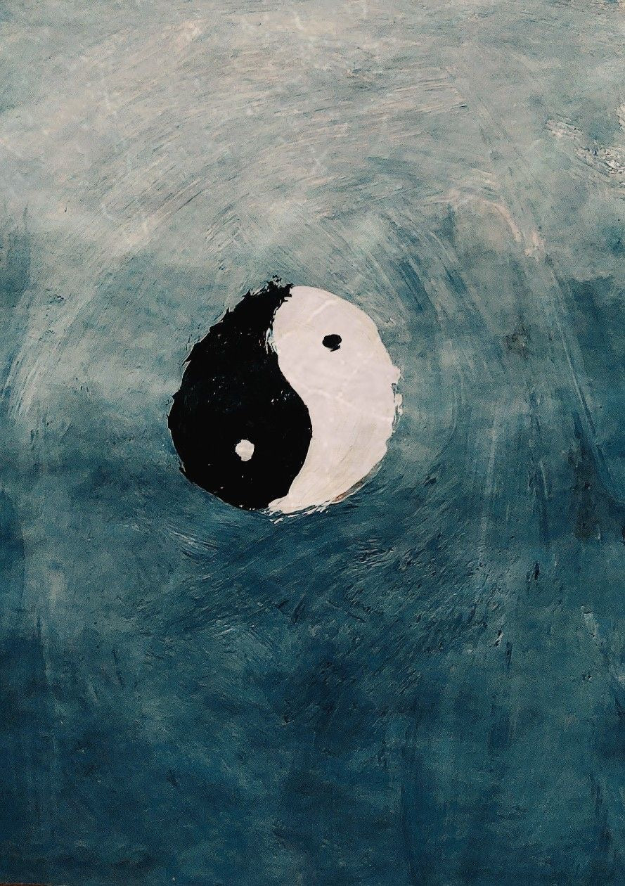 ABSTRACT YIN YANG CANVAS POSTER