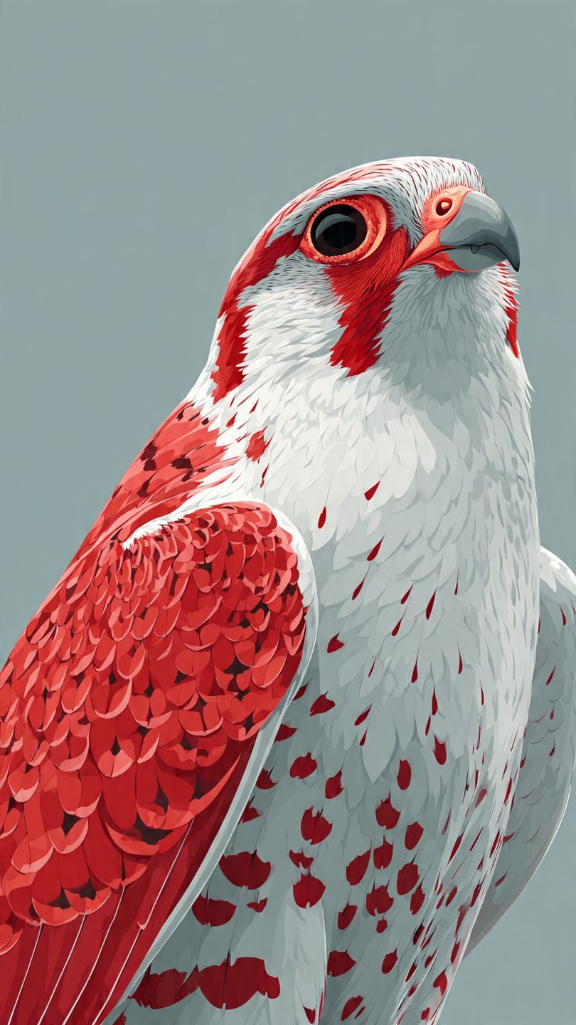 RED AND WHITE FALCON CANVAS POSTER