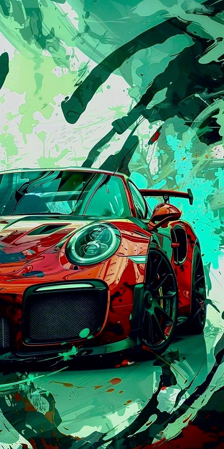 PORSCHE FAST LANE CHAOS CANVAS POSTER