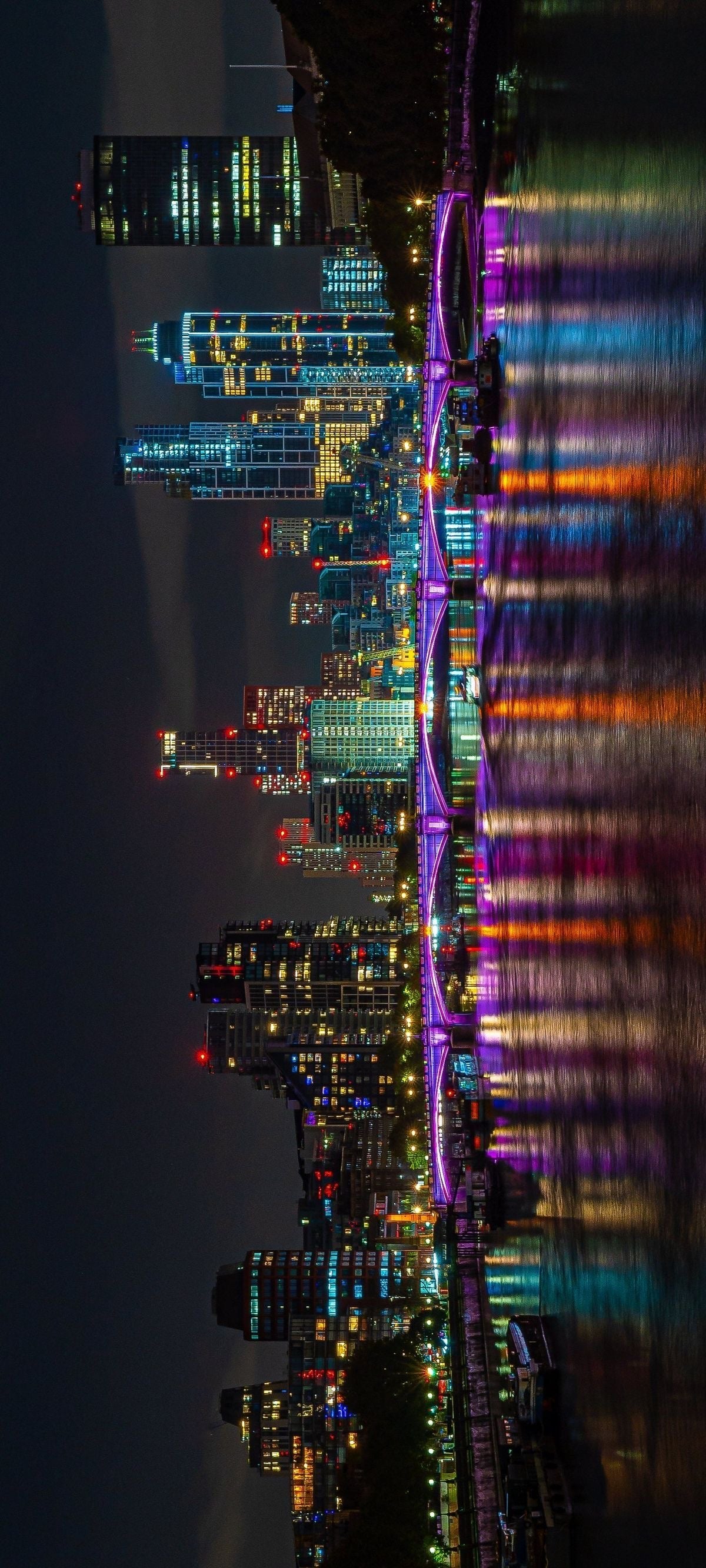 NEON RIVER CITY CANVAS POSTER