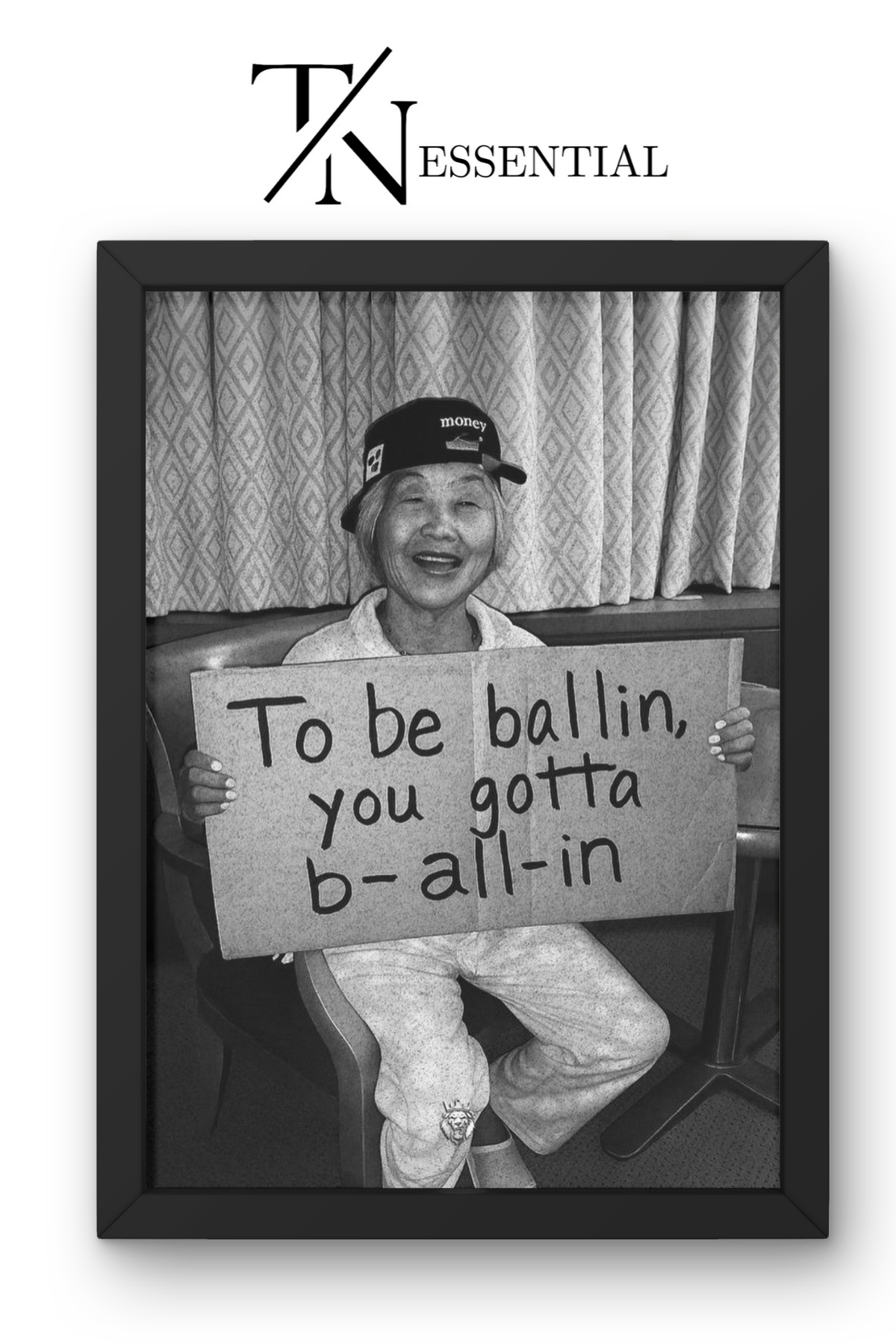 FUNNY "TO BE BALLIN YOU GOTTA BE ALL IN" MOTIVATIONAL CANVAS POSTER