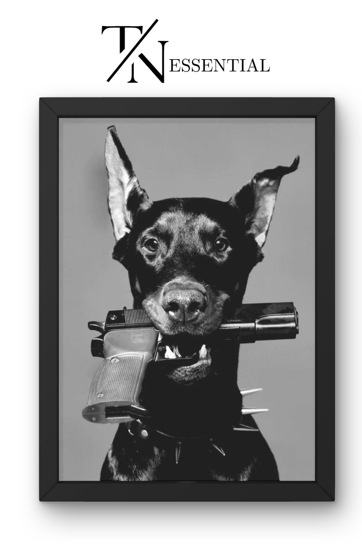 TOUGH DOBERMAN DOG CANVAS POSTER