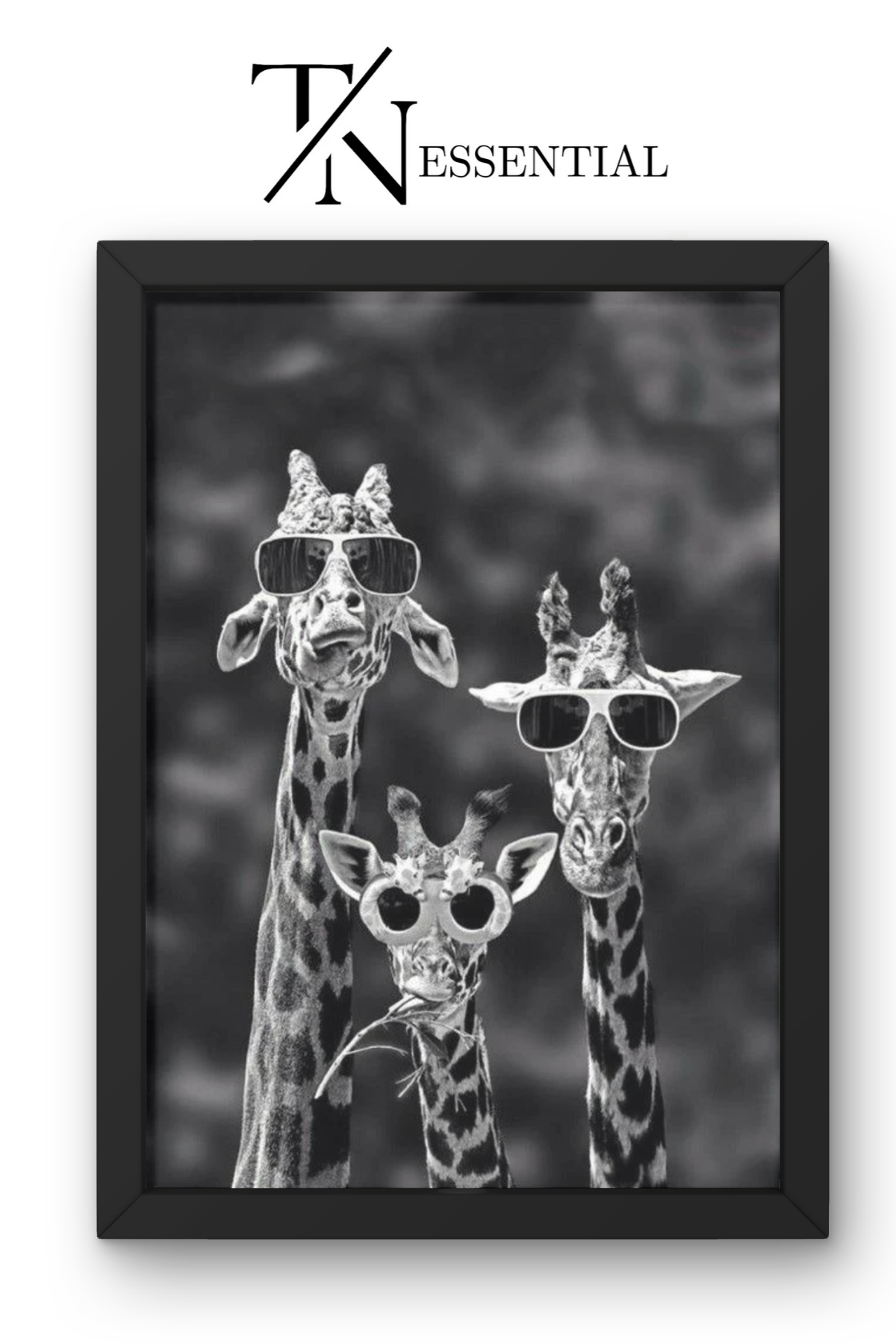 FUNNY GIRAFFES WITH SUNGLASSES CANVAS POSTER